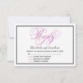 Carte de réponse de mariage à l'écriture calligrap (Devant)