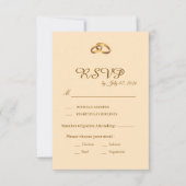 Carte de réponse de mariage à l'écriture dorée (Devant)