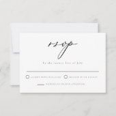 Carte de réponse de mariage à l'écriture moutarde (Devant)