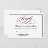 Carte de réponse de mariage à l'écriture rouge fon (Devant / Derrière)