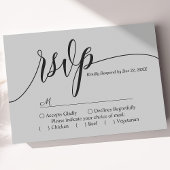 Carte de réponse de mariage à l'écriture simple gr