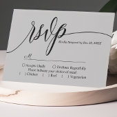 Carte de réponse de mariage à l'écriture simple gr