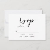 Carte de réponse de mariage à l'écriture simple mo (Devant)