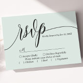 Carte de réponse de mariage à l'écriture simple pa