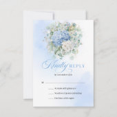 Carte de réponse de mariage à l'encre bleue intemp (Devant)