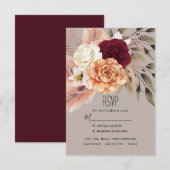 Carte de réponse de mariage à l'herbe des Pampas (Devant / Derrière)