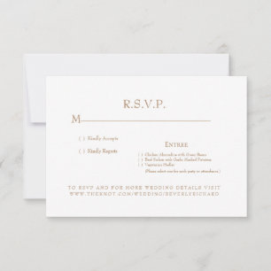 Carte de réponse de mariage à monogramme blanc et