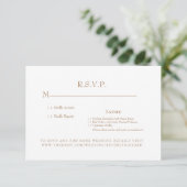 Carte de réponse de mariage à monogramme blanc et (Debout devant)