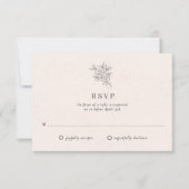 Carte de réponse de mariage à monogramme botanique (Devant)