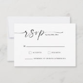 Carte de réponse de mariage à monogramme Chic Scri (Devant)