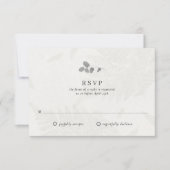 Carte de réponse de mariage à monogramme de feuill (Devant)