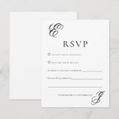 Carte de réponse de mariage à monogramme minimalis (Devant / Derrière)