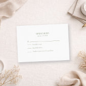 Carte de réponse de mariage à monogramme olive fon