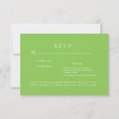Carte de réponse de mariage à monogramme vert citr (Devant)