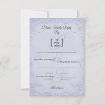 Carte de réponse de mariage à motif floral violet