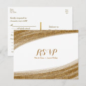 Carte de réponse de mariage à paillettes fausses s (Devant / Derrière)