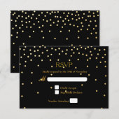 Carte de réponse de mariage à points de confettis (Devant / Derrière)