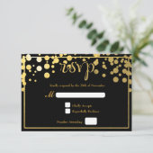 Carte de réponse de mariage à points de confettis (Debout devant)