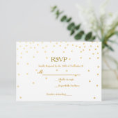 Carte de réponse de mariage à points de confettis  (Debout devant)