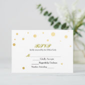 Carte de réponse de mariage à points en feuille do (Debout devant)