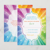 Carte de réponse de mariage à rayons de soleil et  (Devant / Derrière)