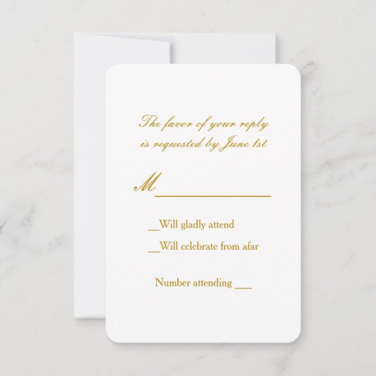 Carte de réponse de mariage à rayures noires et bl (Dos)