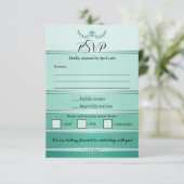 Carte de réponse de mariage à rayures vertes ton s (Debout devant)