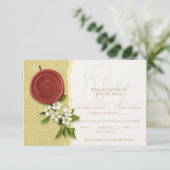 Carte de réponse de mariage à sceau rouge (Debout devant)