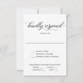 Carte de réponse de mariage à script classique (Devant)