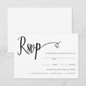 Carte de réponse de mariage à script minimal cœur (Devant / Derrière)