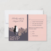 Carte de réponse de mariage à thème chat (Devant)