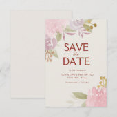 Carte de réponse de mariage à thème jardin classiq (Devant / Derrière)