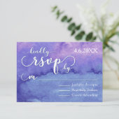 Carte de réponse de mariage à typographie blanche (Debout devant)
