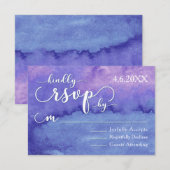 Carte de réponse de mariage à typographie blanche (Devant / Derrière)