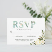Carte de réponse de mariage à typographie florale (Debout devant)