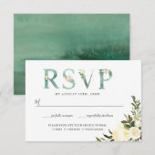 Carte de réponse de mariage à typographie florale (Devant / Derrière)