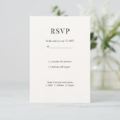 Carte de réponse de mariage à typographie moderne (Debout devant)