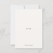 Carte de réponse de mariage à typographie moderne (Dos)