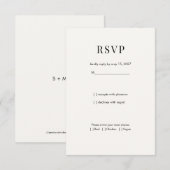 Carte de réponse de mariage à typographie moderne (Devant / Derrière)