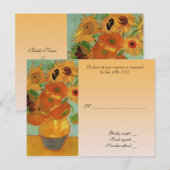 Carte de réponse de mariage acceptée, tournesols d (Devant / Derrière)