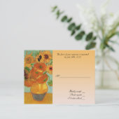 Carte de réponse de mariage acceptée, tournesols d (Debout devant)