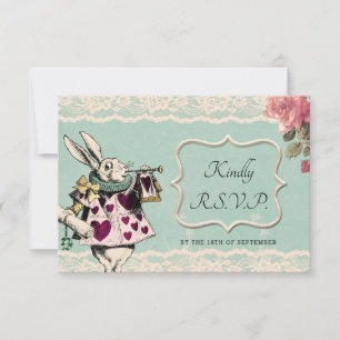 Carte de réponse de mariage Alice au pays des merv