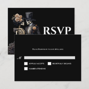 Carte de réponse de mariage alternatif Halloween g