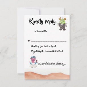 Carte de réponse de mariage alternative avec un mo