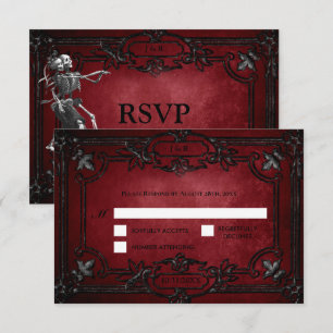 Carte de réponse de mariage alternative Halloween