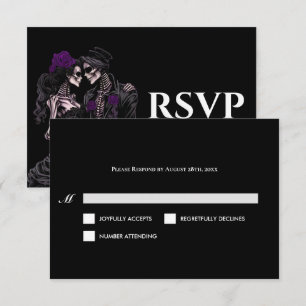 Carte de réponse de mariage alternative Halloween