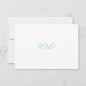 Carte de réponse de mariage Aqua et Blanc (Dos)