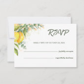 Carte de réponse de mariage aquarelle Lemon (Devant)