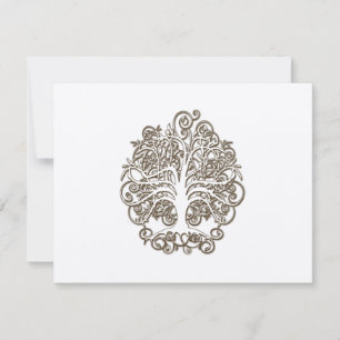 Carte de réponse de mariage Arbre à Tourbillon Bru