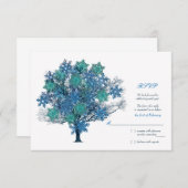 Carte de réponse de mariage Arbre flocon de neige (Devant / Derrière)